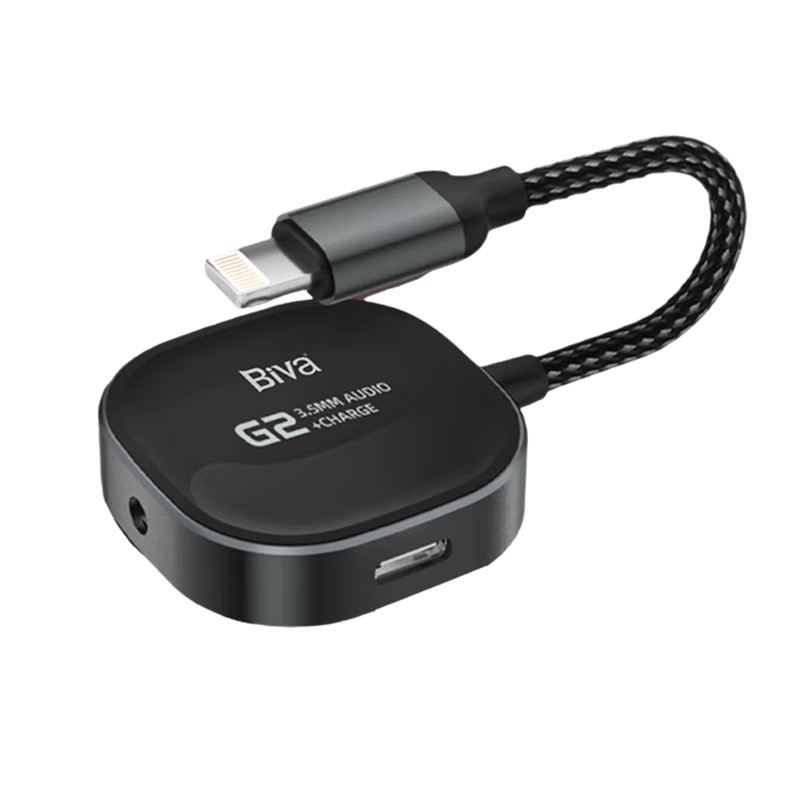 مبدل 1 به 2 لایتنینگ به لایتنینگ و جک 3.5 میلی متری صدا Biva JACK-02L