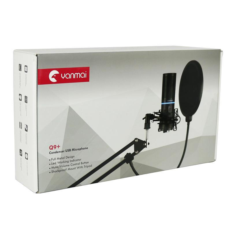 میکروفون کندانسور و پایه لرزشگیر Yanmai Q9 Plus + پاپ فیلتر