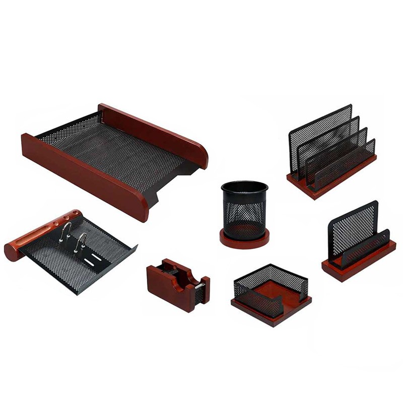 ست رومیزی 7 تکه چوب و فلز شهاب تحریر کد 2