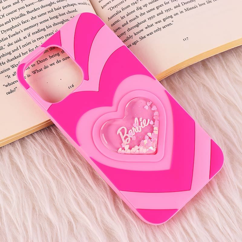قاب آکواریومی سیلیکونی آیفون iPhone 13 Pro Max طرح قلب Barbie