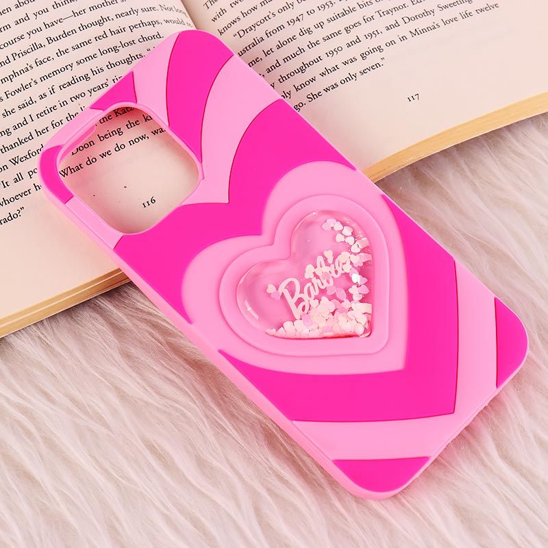 قاب آکواریومی سیلیکونی آیفون iPhone 14 Pro Max طرح قلب Barbie