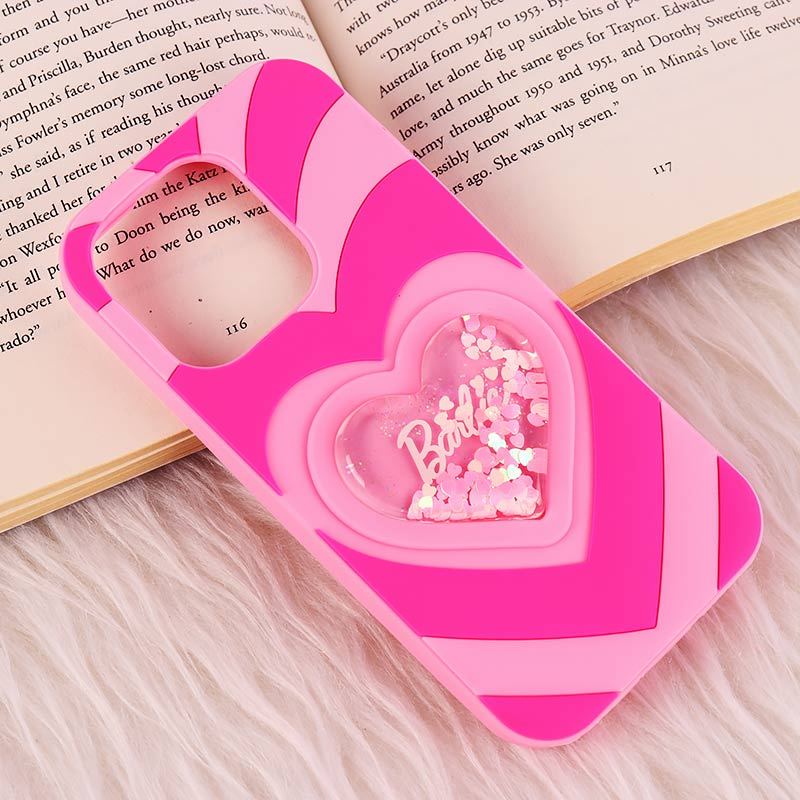 قاب آکواریومی سیلیکونی آیفون iPhone 14 Pro طرح قلب Barbie