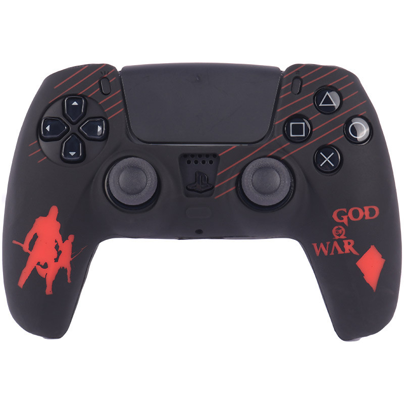 روکش دسته بازی PS5 طرح God Of War زمینه مشکی قرمز