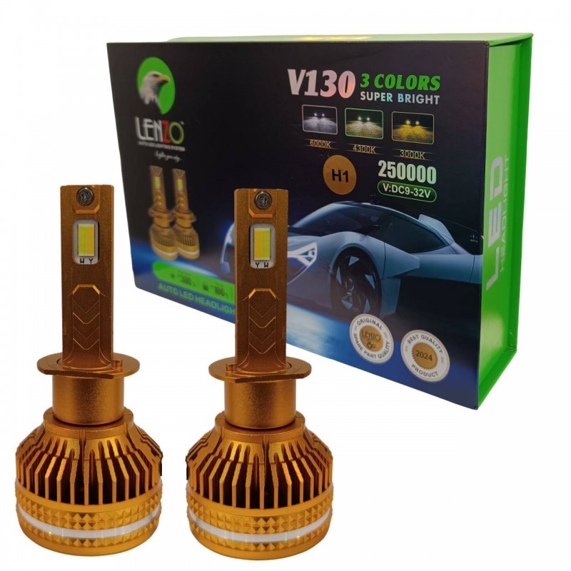 Lenzo V130 هدلایت 3 رنگ لنزو