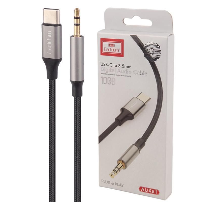 کابل تبدیل Type-C به AUX ارلدام ET-AUX61 طول 1 متر