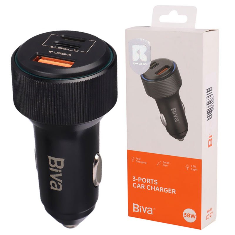 شارژر فندکی فست شارژ Biva CC-27 3A QC3.0 PD 20W