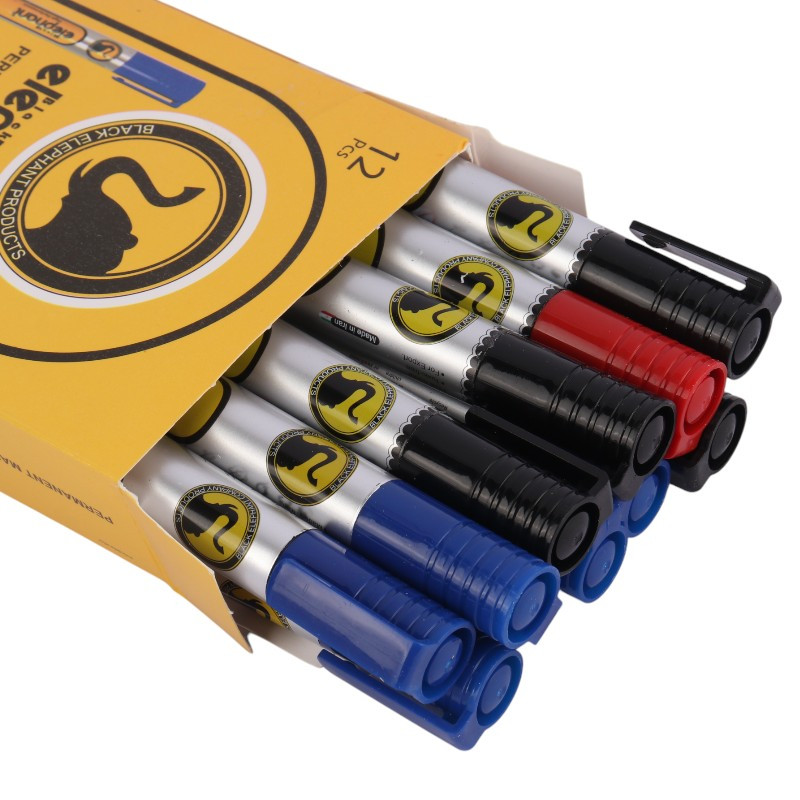 ماژیک معمولی بلک الفنت نوک گرد رنگی Black Elephant بسته 12 عددی