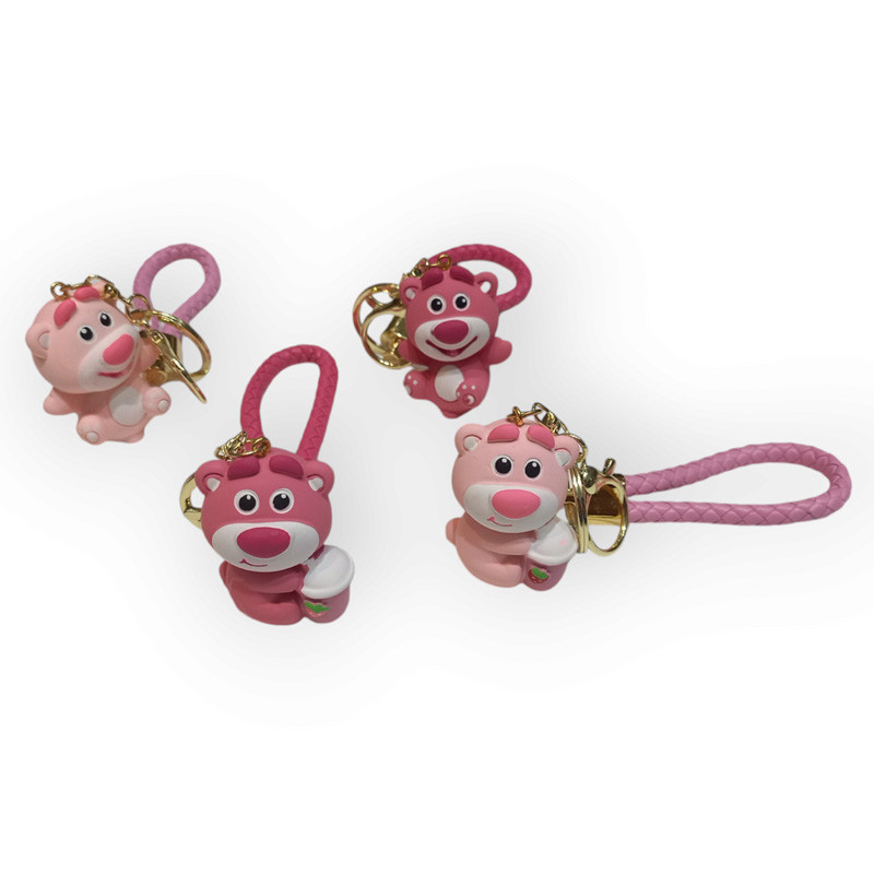 جاکلیدی سیلیکونی طرح خرس صورتی