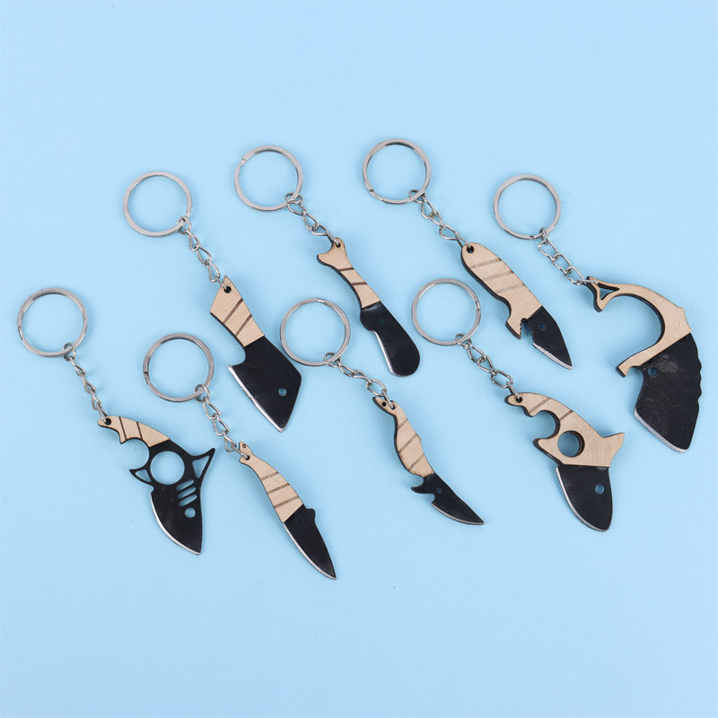 جاکلیدی طرح چاقو و تبر مشکی کوچک کد 2