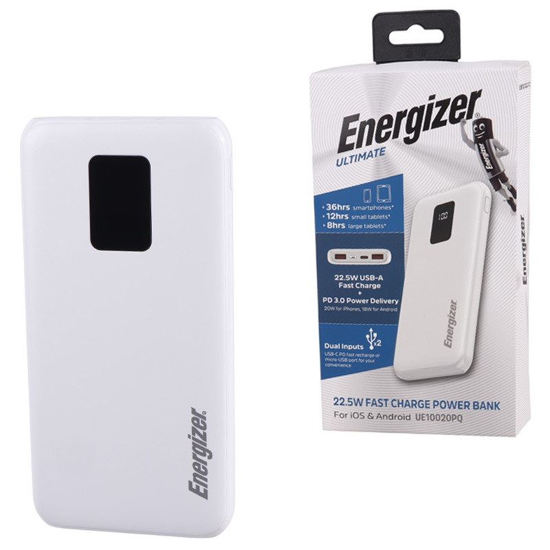 پاور بانک فست شارژ انرجایزر Ultimate UE10020PQ PD3.0 22.5W ظرفیت 10000 میلی آمپر ساعت