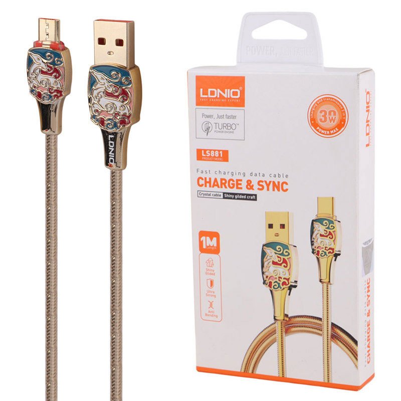 کابل میکرو یو اس بی فست شارژ LDNIO LS881 30W 1m