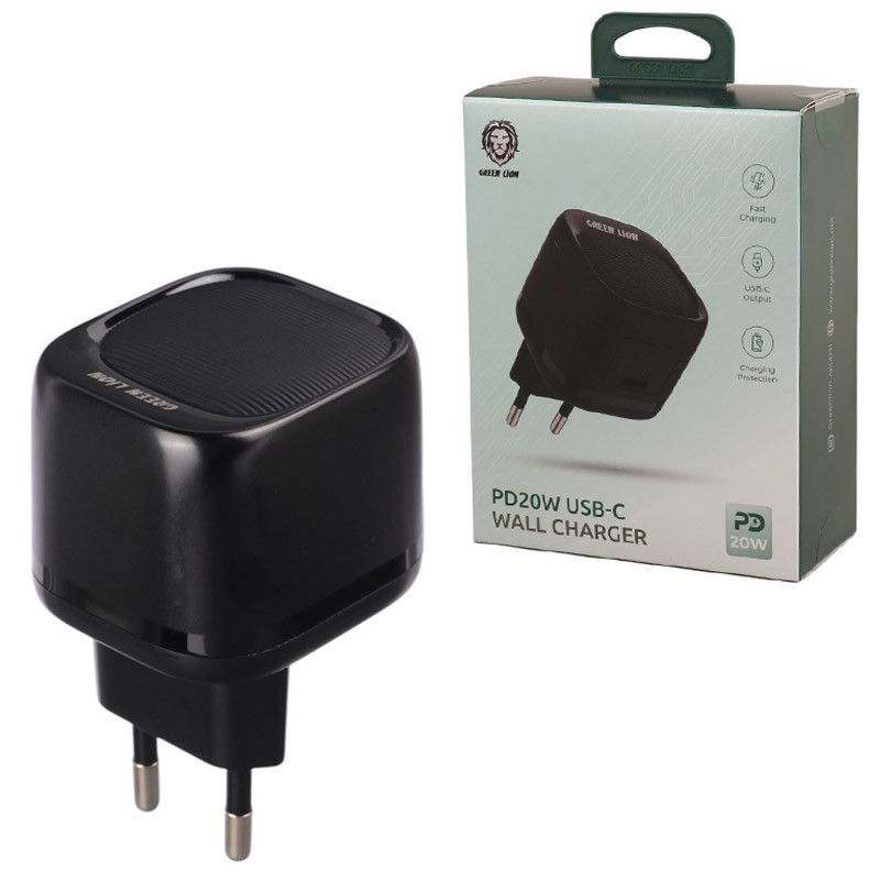 شارژر دیواری 20 وات گرین لاین GNPD20EUWCBK PD 3A