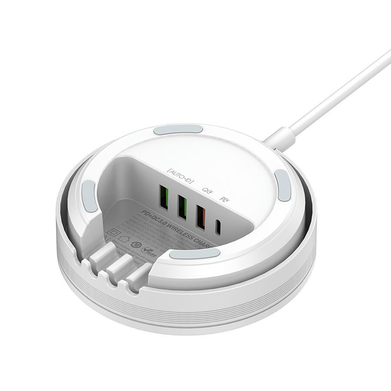 شارژر بی سیم فست شارژ 4 پورت Ldnio AW003 QC3.0 PD 32W