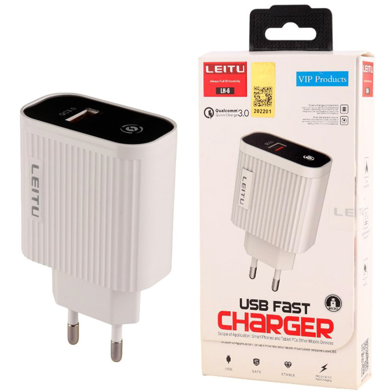 شارژر دیواری 18 وات لیتو LH-6 QC3.0 PD 3.5A + کابل میکرو یو اس بی