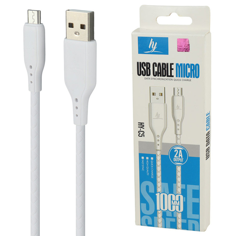 کابل میکرو یو اس بی فست شارژ HY HY-C5 2A QC 1m