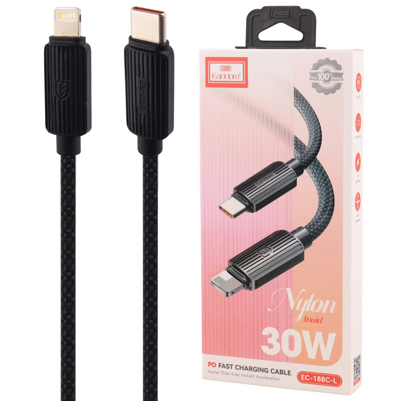 کابل تبدیل فست شارژ Earldom EC-188C-L Type-C To Lightning PD 30W 1m