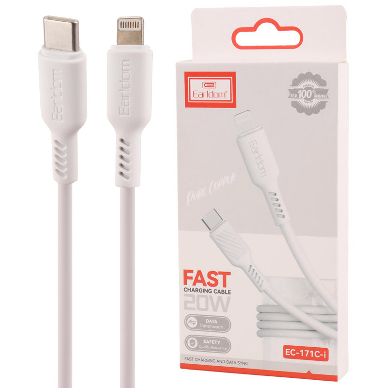 کابل تبدیل فست شارژ Earldom EC-171C-I Type-C To Lightning 20W 1m