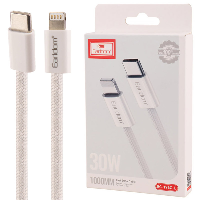 کابل تبدیل فست شارژ Earldom EC-196C-L Type-C To Lightning PD 30W 1m