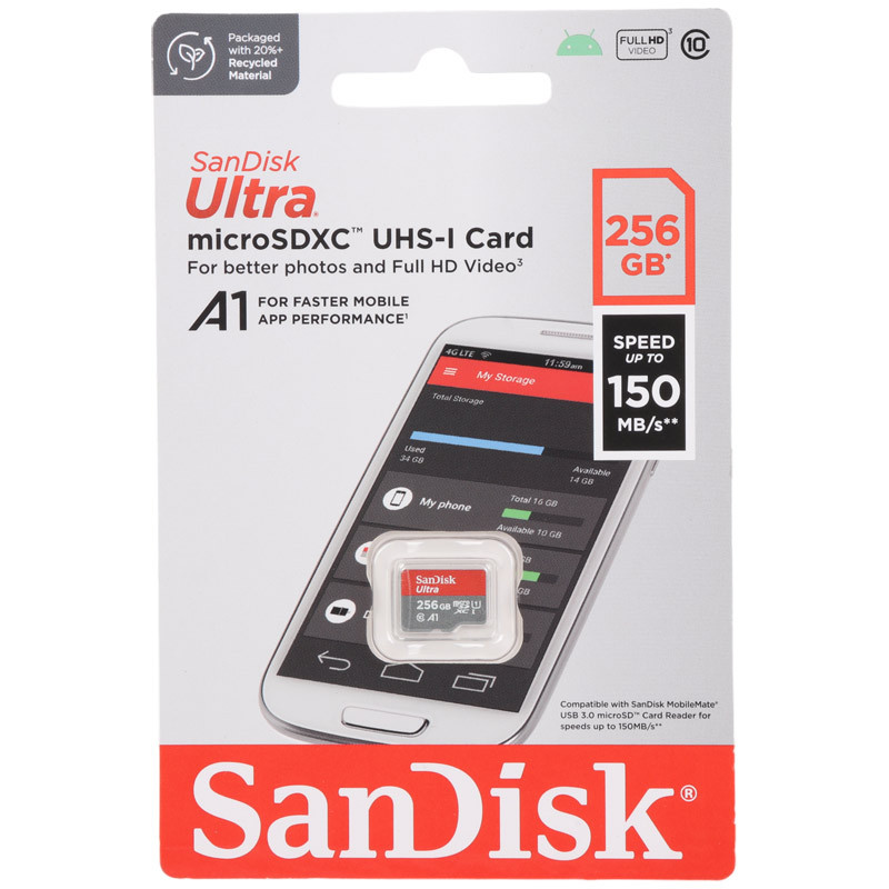 رم میکرو 256 گیگ سن دیسک SanDisk Ultra U1 A1 C10 150MB/s