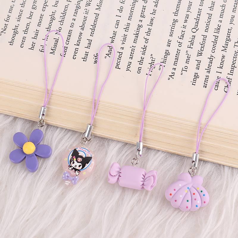 آویز فلش و موبایل فانتزی بنفش