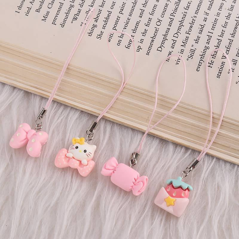 آویز فلش و موبایل فانتزی صورتی