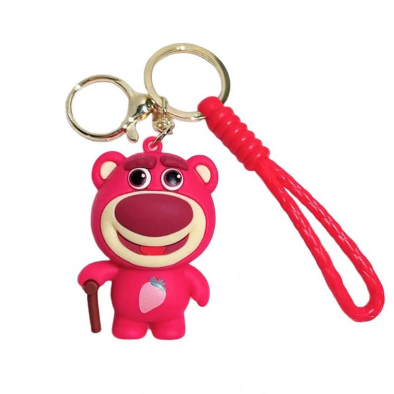 جاکلیدی سیلیکونی طرح خرس صورتی