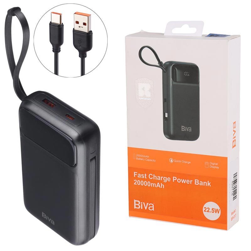 پاور بانک فست شارژ بیوا BP-017 PD 22.5W ظرفیت 20000 میلی آمپر ساعت