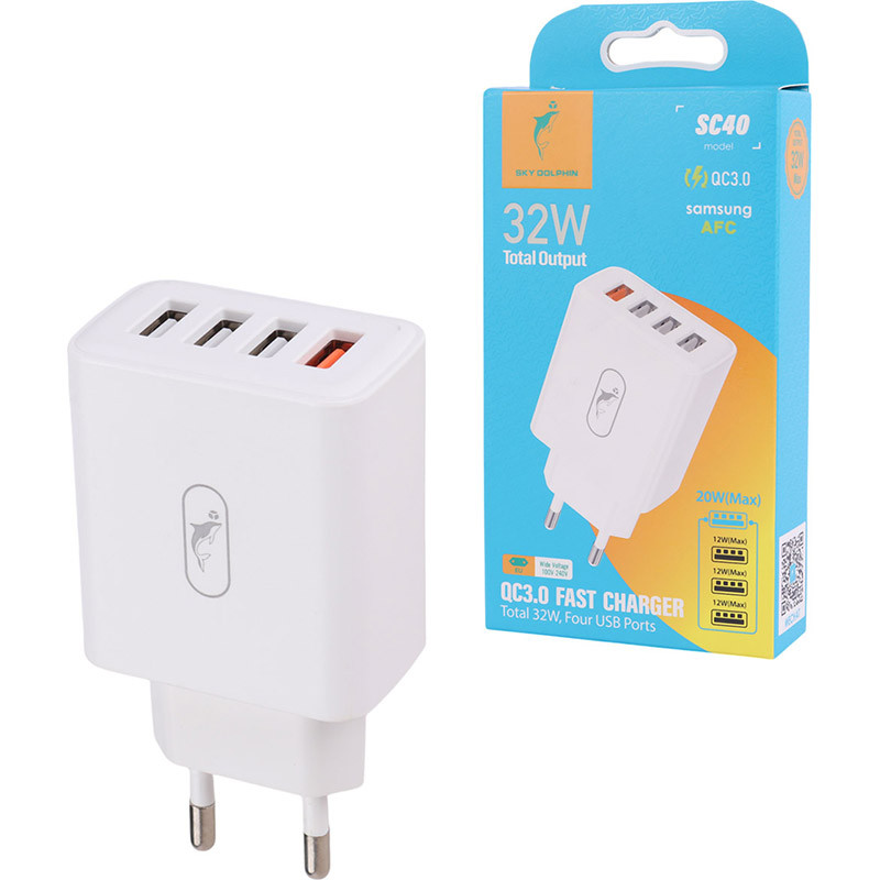 شارژر دیواری 20 وات اسکای دلفین SC40 QC3.0 PD 3A