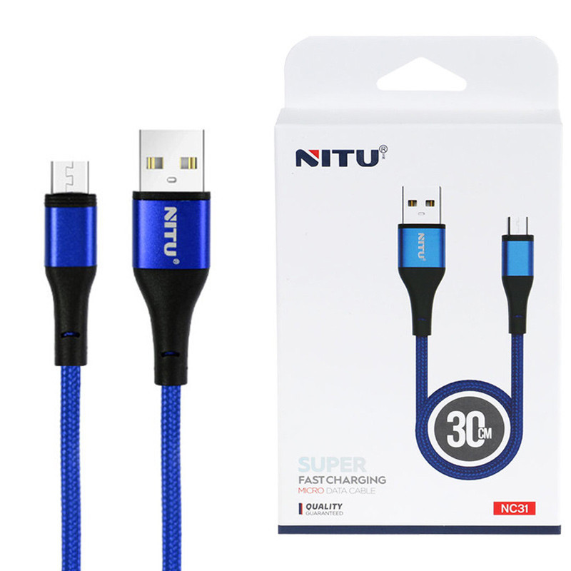 کابل کوتاه میکرو یو اس بی فست شارژ Nitu NC31 2.4A 30cm