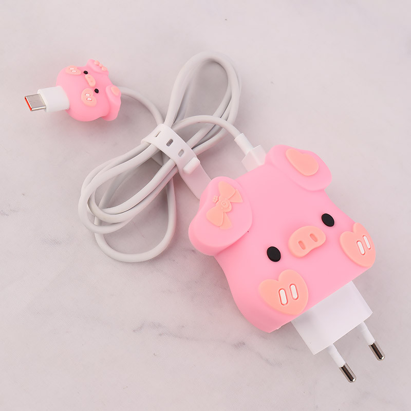 ست محافظ کابل و کلگی شارژر شیائومی 33 وات طرح خوک