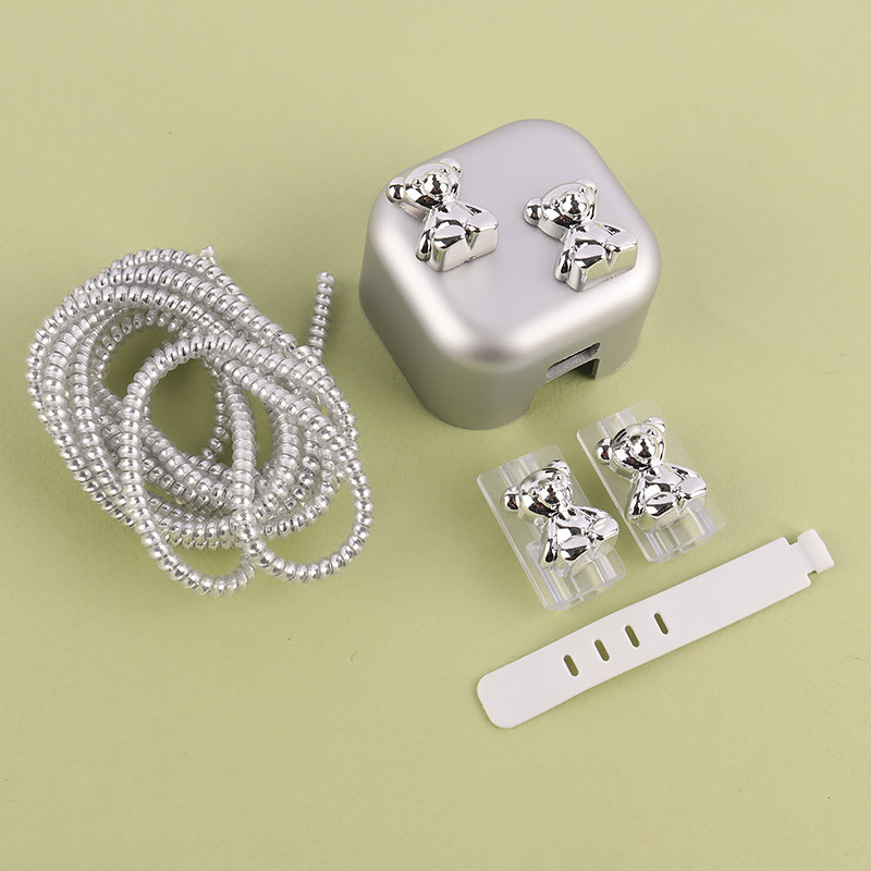 ست محافظ کابل و کلگی شارژر آیفون طرحدار براق