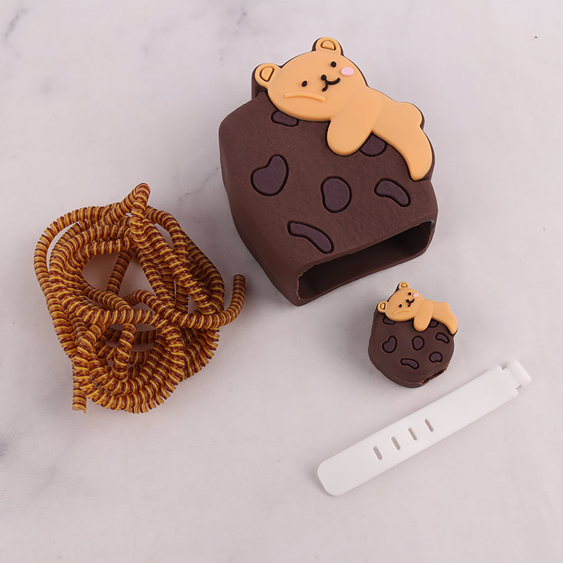 ست محافظ کابل و کلگی شارژر شیائومی 33 وات طرح کوکی و خرس