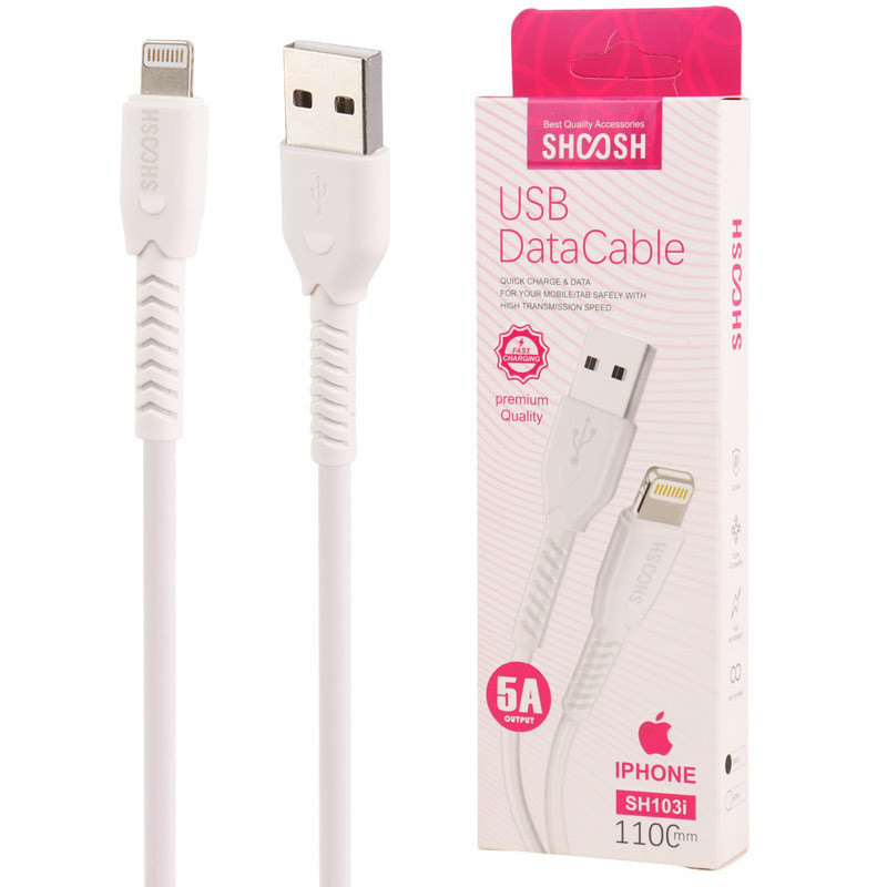 کابل لایتنینگ فست شارژ 5 آمپر شوش SH103i طول 1.1 متر