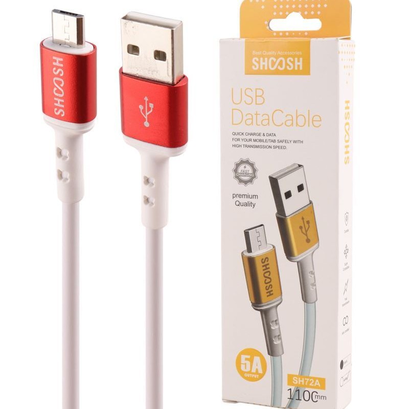 کابل میکرو یو اس بی فست شارژ 5 آمپر شوش SH72A طول 1.1 متر