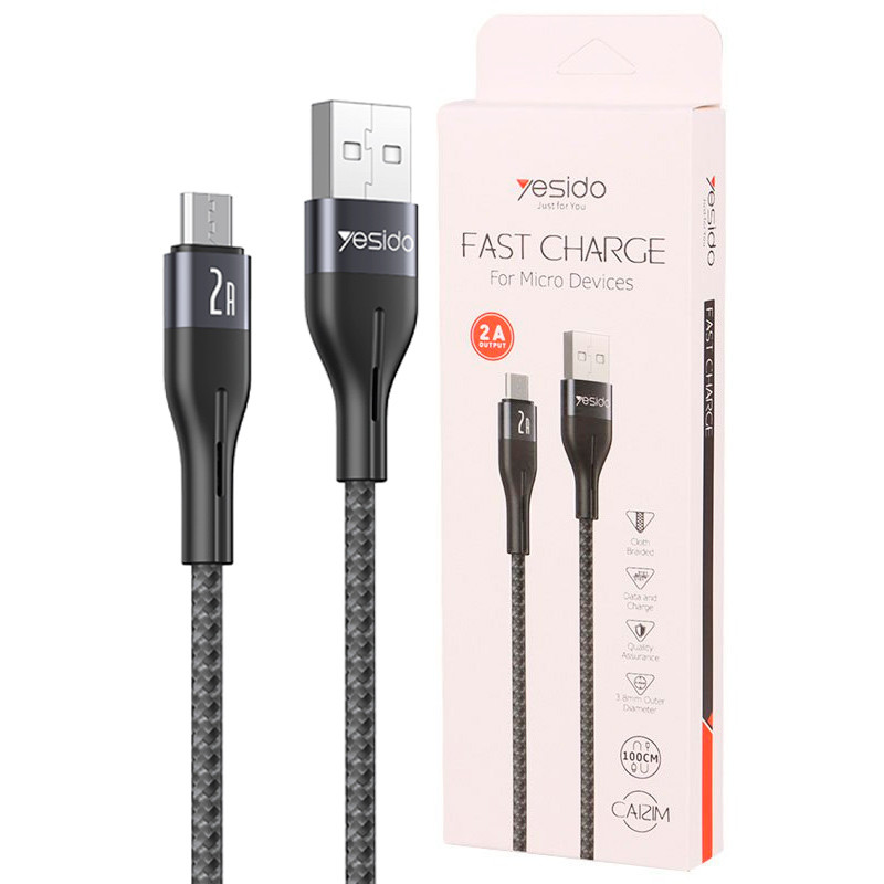 کابل میکرو یو اس بی فست شارژ 2 آمپر یسیدو CA121M طول 1 متر
