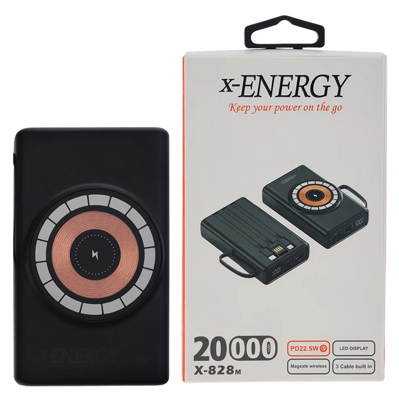 پاور بانک بی سیم فست شارژ ایکس انرژی X-828M PD 22.5W ظرفیت 20000 میلی آمپر ساعت