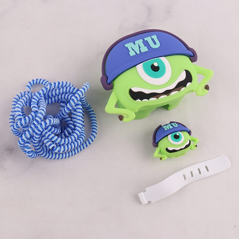 ست محافظ کابل و کلگی شارژر سیلیکونی آیفون طرح مایک