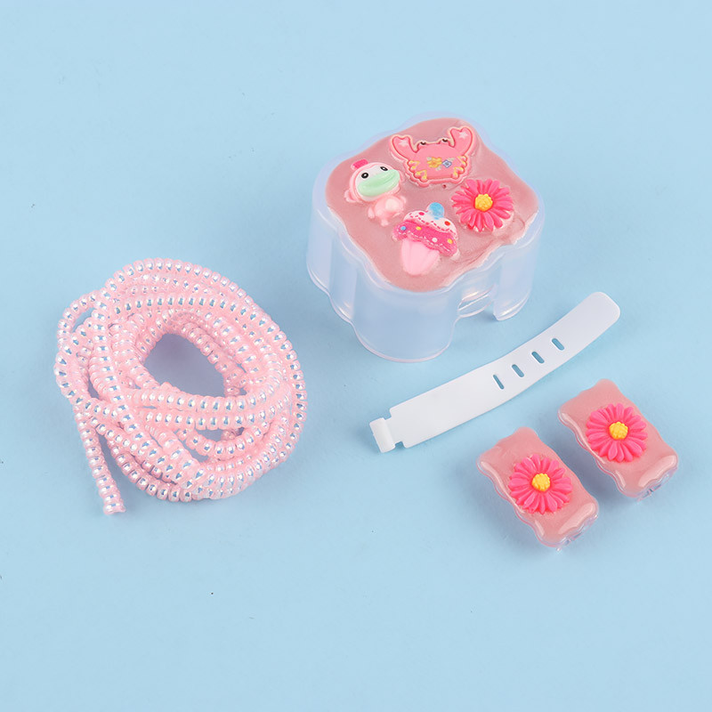 ست محافظ کابل و کلگی شارژر آیفون صورتی کد 1