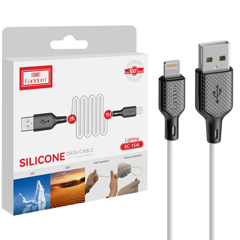 کابل آیفونی فست شارژ Earldom EC-154i 3A 1m