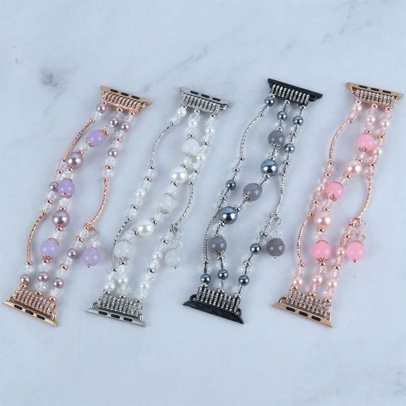 بند اپل واچ Guoi سایز 42/44/45/49 میلی متری طرح مروارید و الماس