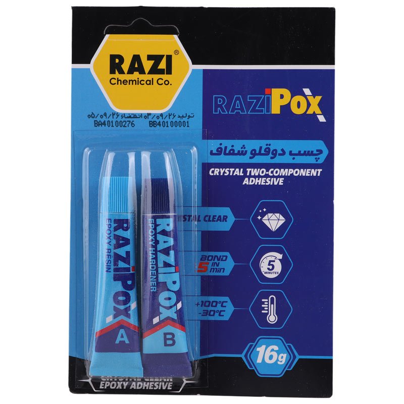 چسب دوقلو شفاف 16 گرم رازی POX