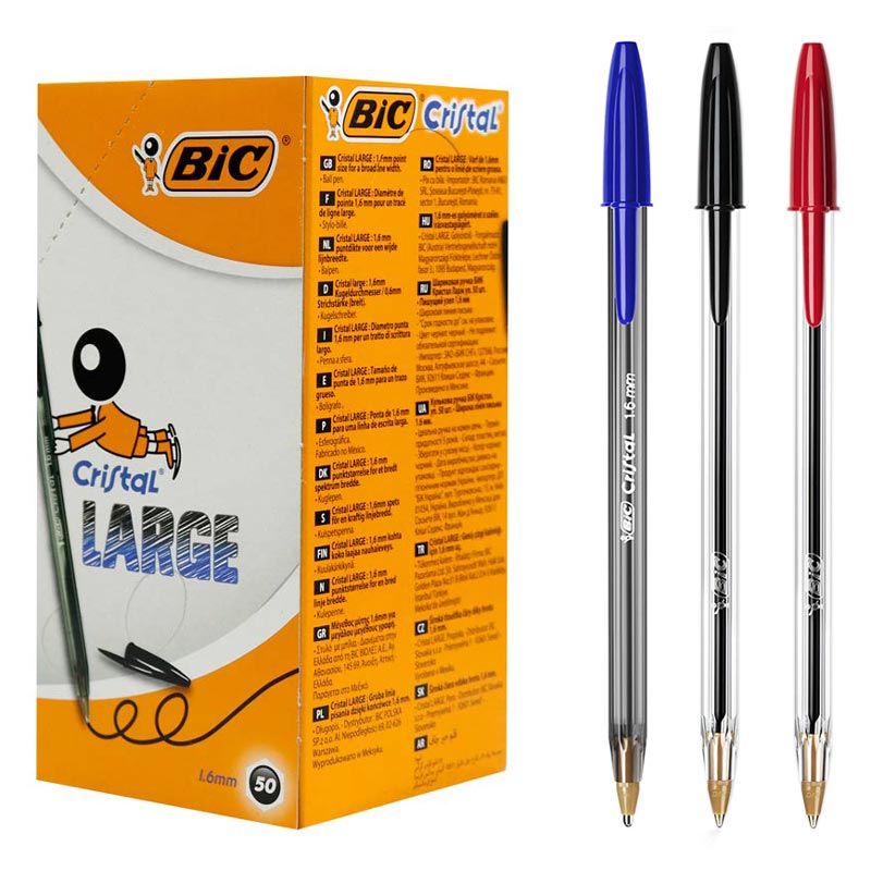 خودکار بیک Bic Cristal Large 1.6mm بسته 50 عددی