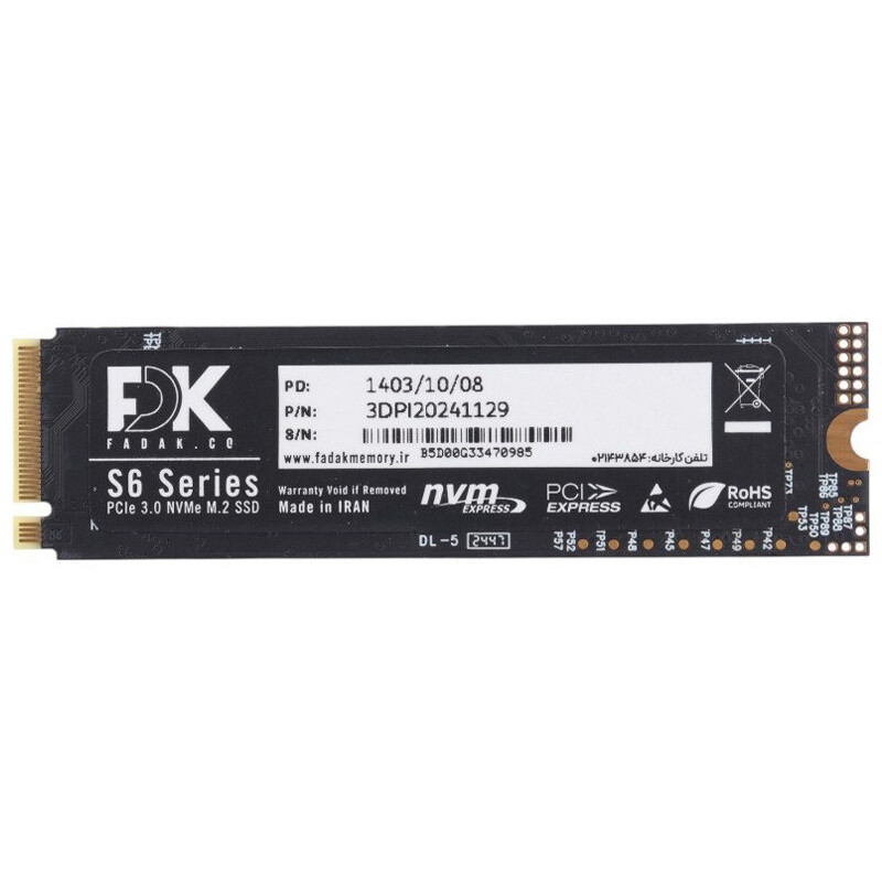 حافظه SSD فدک FDK S6 512GB M.2