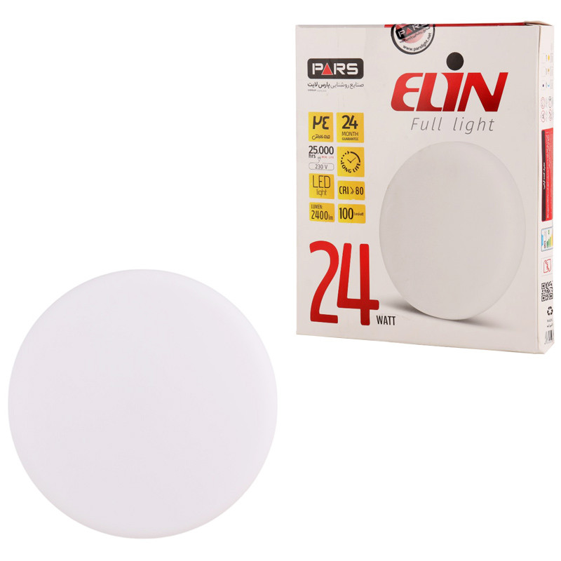 پنل تمام نور توکار گرد 24 وات فنر متغیر پارس لایت الین