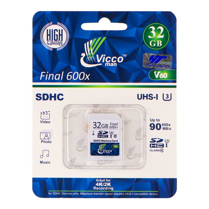رم اس دی 32 گیگ ویکو من Vicco SD U3 90MB/s