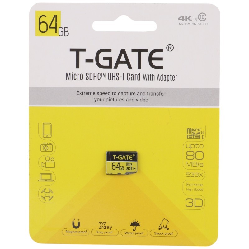 رم میکرو 64 گیگ تی گیت T-GATE Ultra 533x U3 C10 80MB/s