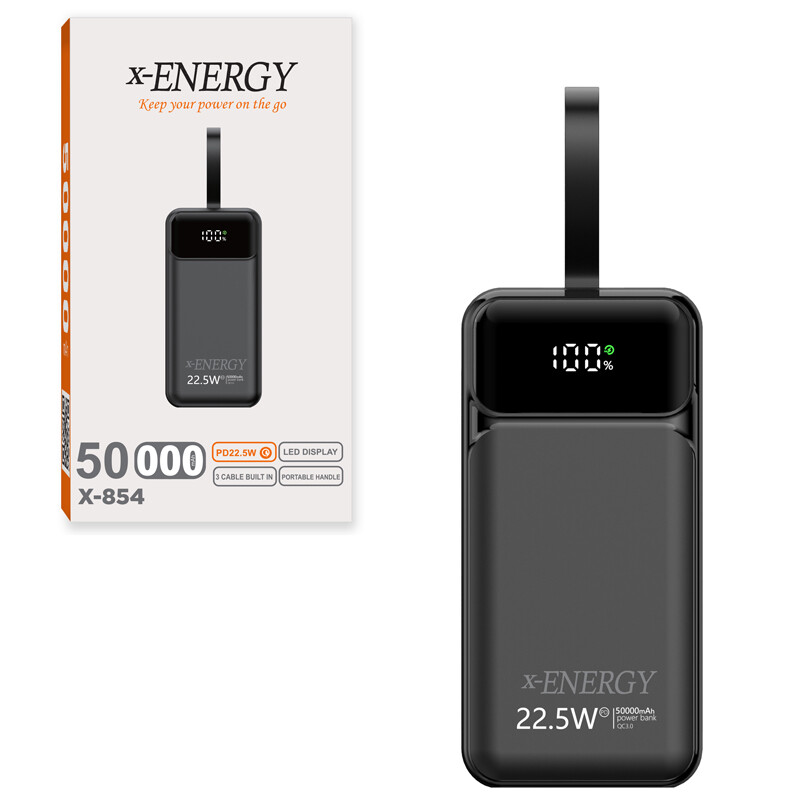 پاور بانک فست شارژ ایکس انرژی X-854 QC3.0 PD 22.5W ظرفیت 50000 میلی آمپر ساعت