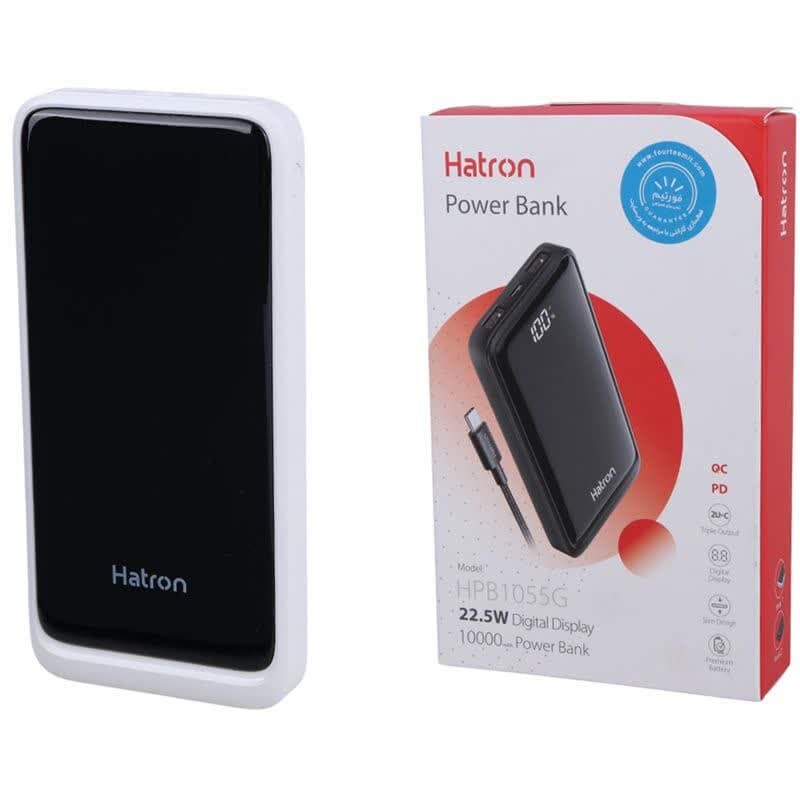 پاور بانک فست شارژ هترون HPB1055G QC PD 22.5W ظرفیت 10000 میلی آمپر ساعت
