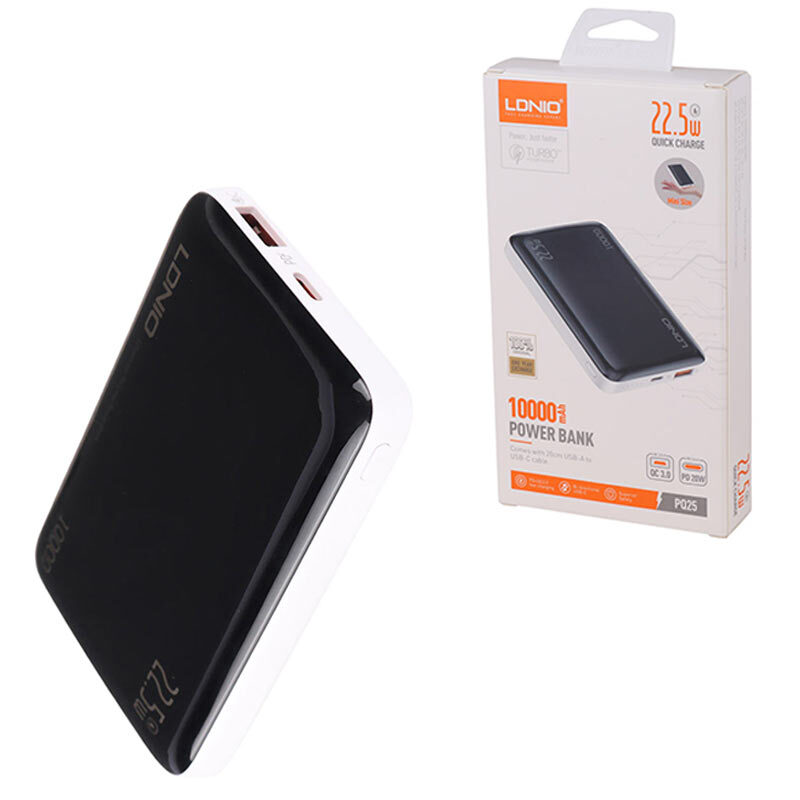 پاور بانک فست شارژ الدینیو PQ25 QC3.0 PD3.0 22.5W ظرفیت 10000 میلی آمپر ساعت