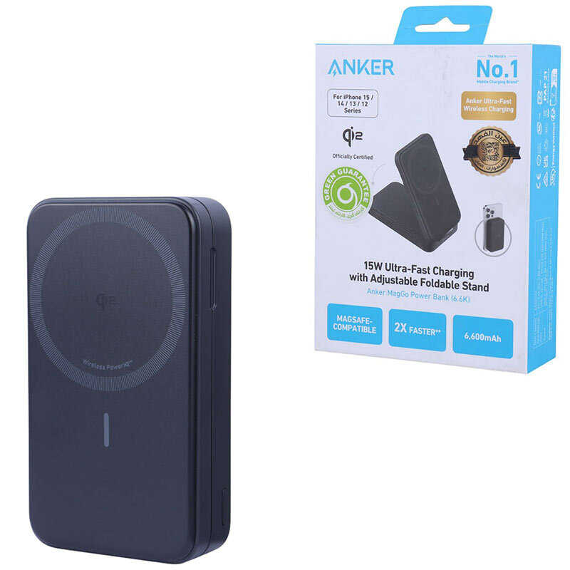 پاوربانک بی سیم فست شارژ انکر MagGo A1643H11 QC3.0 PD3.0 20W ظرفیت 6600 میلی آمپر ساعت